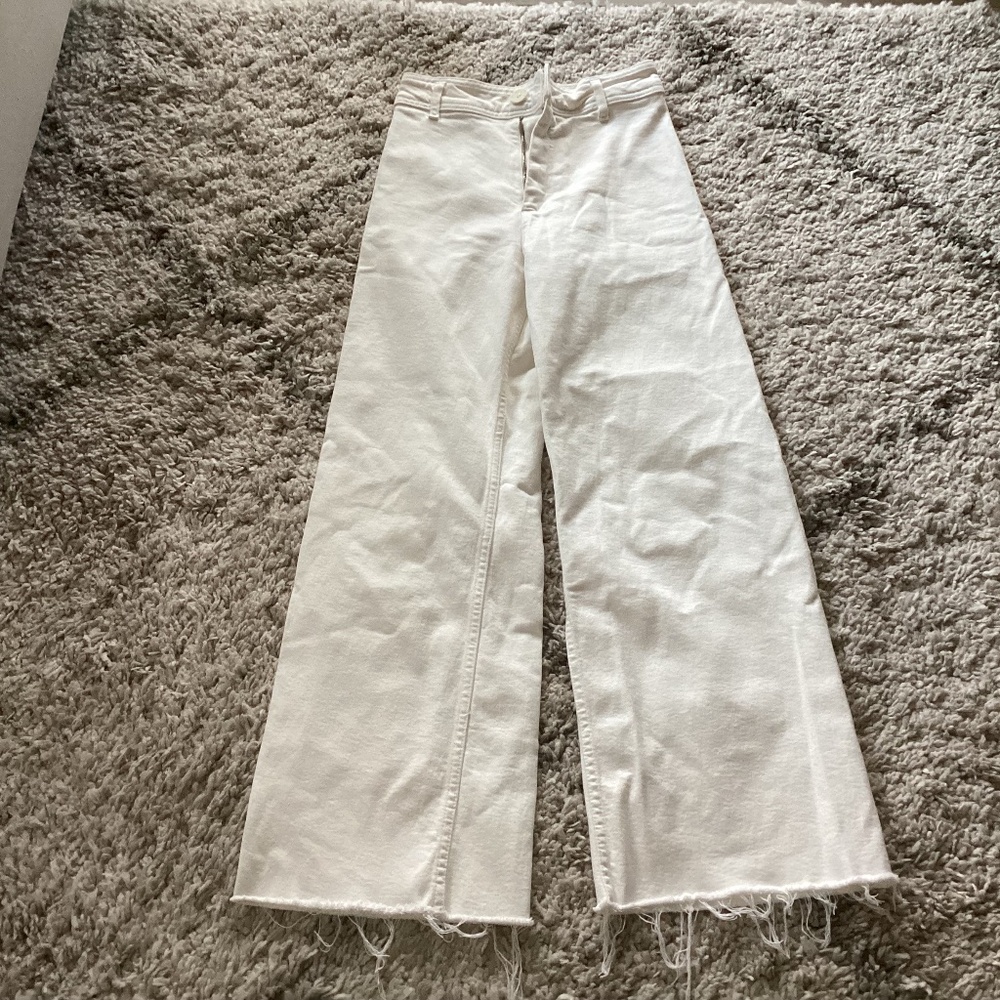 Wide leg White Zara marine straight pant size 2